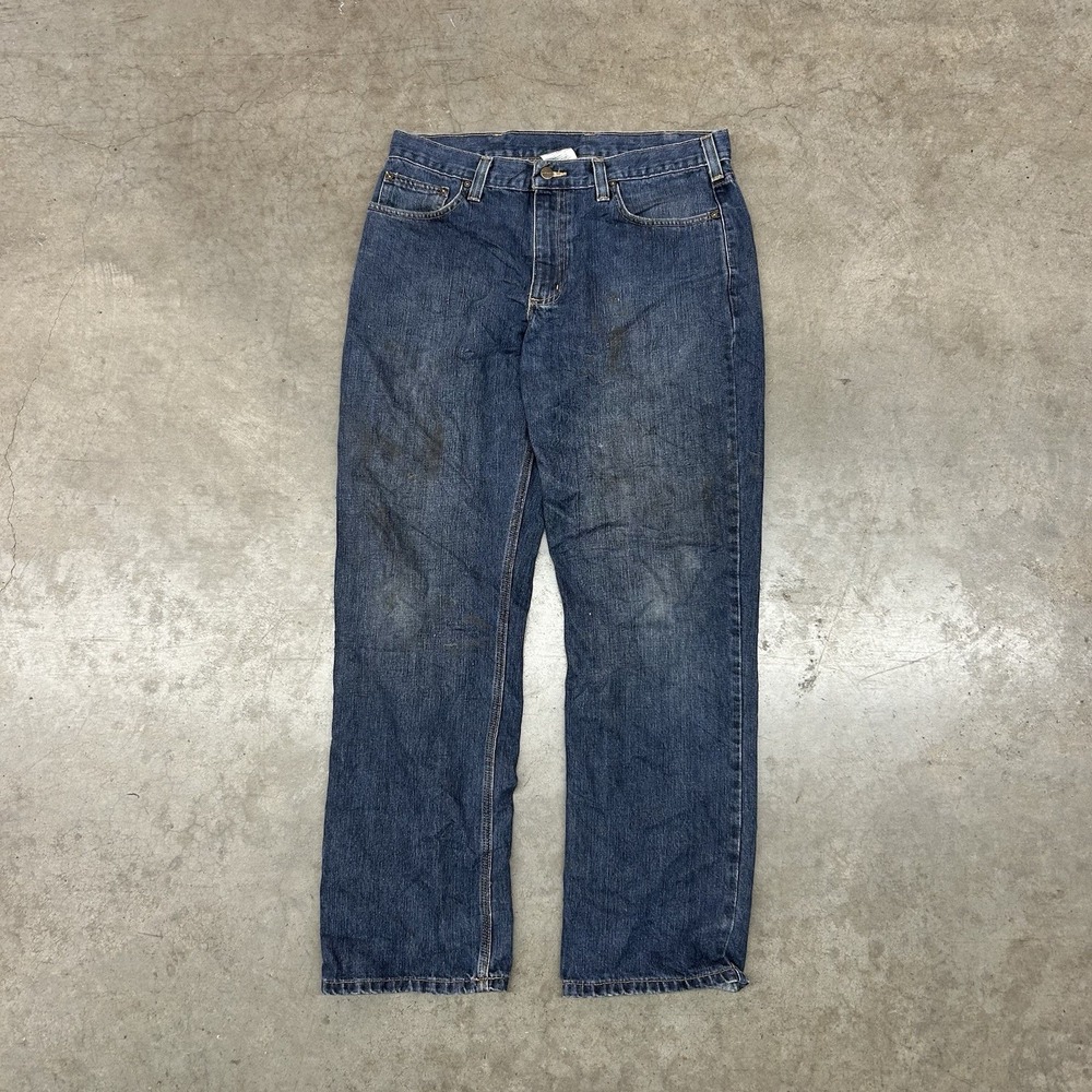 Carhartt Relaxed Fit Jeans Dark Wash Denim 101483-968 34x32 Mens